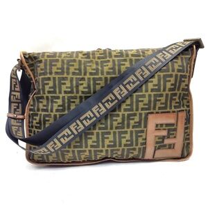 Fendi Brown and Black Fendi Crossbody bag Brown Nylon  Bag